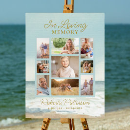 Välkommen till Beach Ocean Photo Collage Funeral M Poster