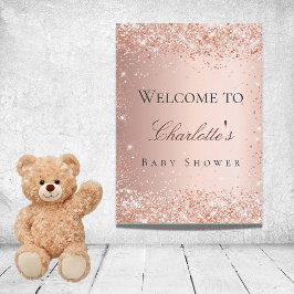 Välkommen till Bebisduschen ro guld glitter Poster