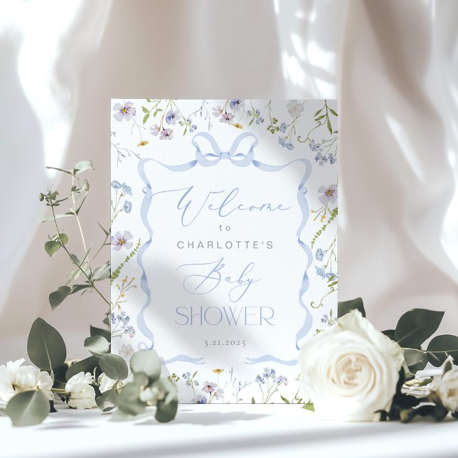Välkommen till Beduschduschen för WildblomBlue Bow Poster (Skapare uppladdad)