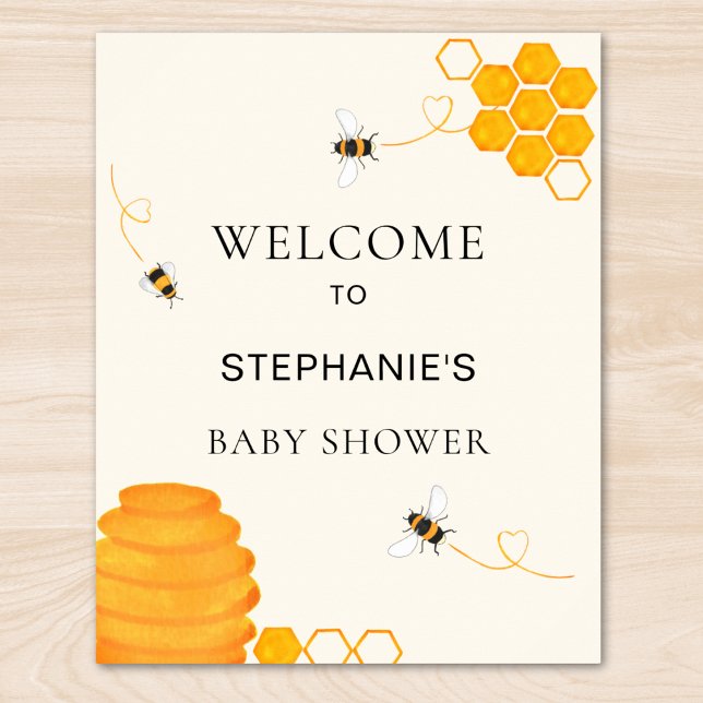 Välkommen till Bee Baby Shower Poster (Skapare uppladdad)