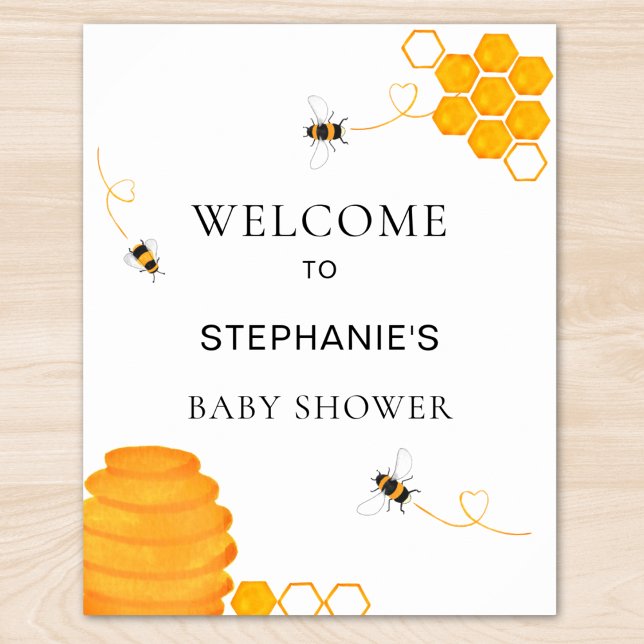 Välkommen till Bee Baby Shower Poster (Skapare uppladdad)