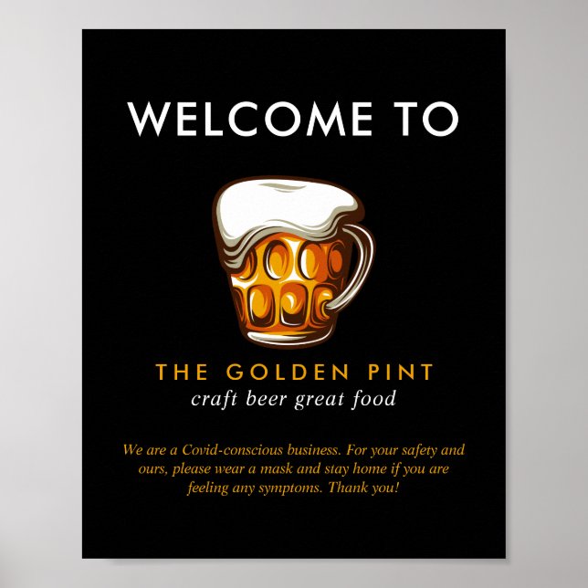 Välkommen till Beer Logotyp Brewery Pub Reöppning  Poster (Framsidan)