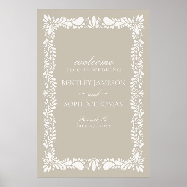 Välkommen till Beige Talavera Tile Spanska Fiesta  Poster (Framsidan)