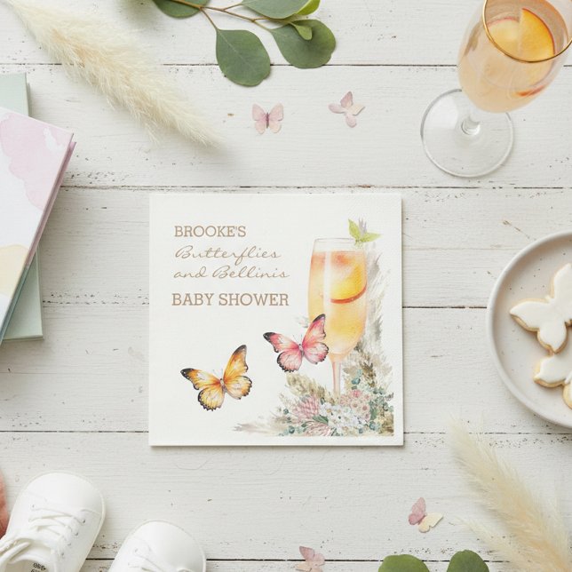 Välkommen till Bellini fjärils-baby shower Pappersservett (Skapare uppladdad)