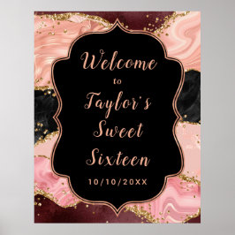 Välkommen till Black and Rosa Sequins Agate Sweet Poster