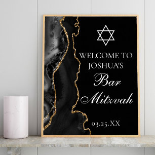 Välkommen till Black Guld Agate Pub Mitzvah Party Poster
