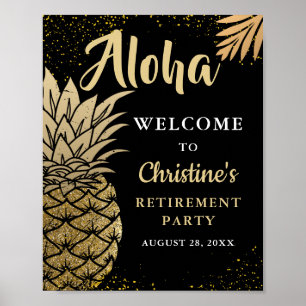 Välkommen till Black Guld Pineapple Pension Party Poster