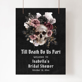 Välkommen till Black Halloween Blommigt Skull-Möhi Poster