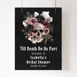 Välkommen till Black Halloween Blommigt Skull-Möhi Poster