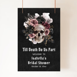 Välkommen till Black Halloween Blommigt Skull-Möhi Poster