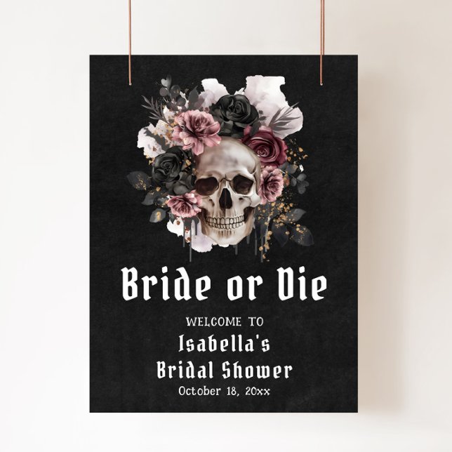 Välkommen till Black Halloween Blommigt Skull-Möhi Poster (Skapare uppladdad)
