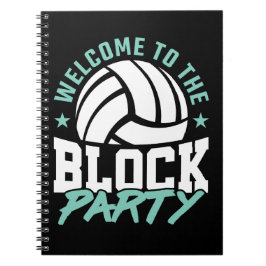 Välkommen till Block Party Funny Volleyball Anteckningsbok