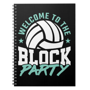 Välkommen till Block Party Funny Volleyball Anteckningsbok