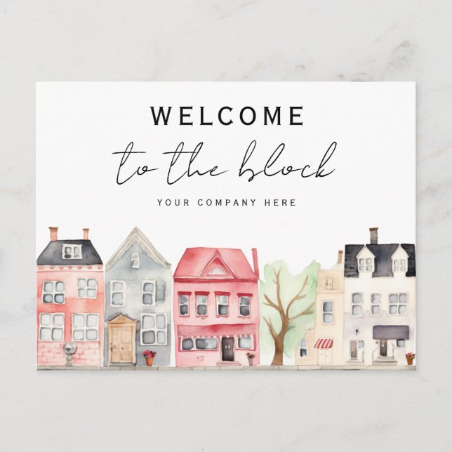 Välkommen till Blockera nya hemmakontorealty Vykort (Framsida)