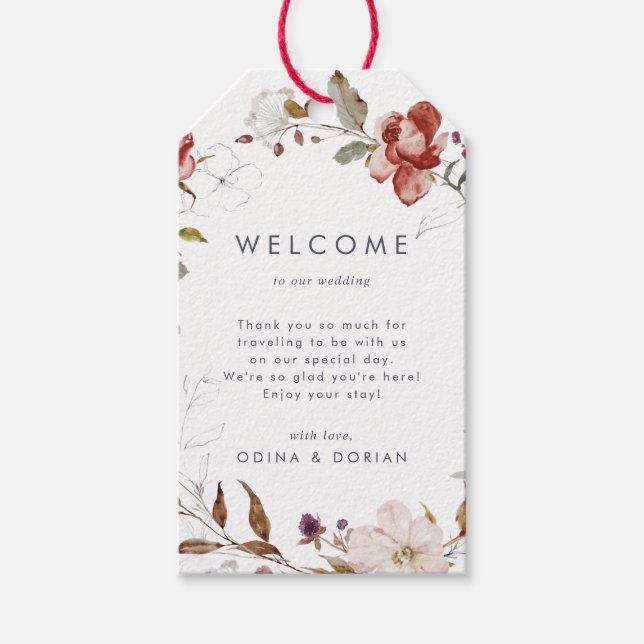 Välkommen till Blommigt Bröllop Presentetikett (Framsidan)
