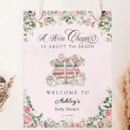 Välkommen till Blommigten Baby Shower för nytt ka Poster