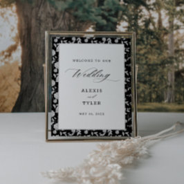 Välkommen till Blommigten Bröllop i elegant i Poster