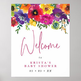 Välkommen till blommigten Fiesta Baby Shower Poster