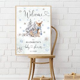 Välkommen till Blue Cute Oh Hjort Boy Baby Shower Poster