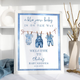 Välkommen till Blue Jean Baby Denim Pojke Shower V Poster