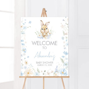 Välkommen till Blue Rabbit nånbunny Baby Shower Poster