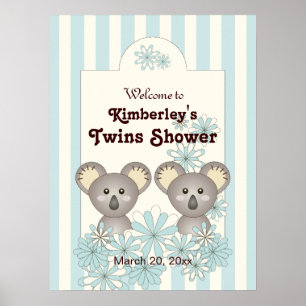 Välkommen till Blue Rand Baby Koala Twin Kids Part Poster