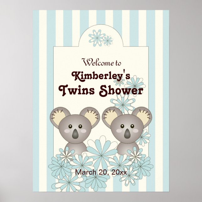 Välkommen till Blue Rand Baby Koala Twin Kids Part Poster (Framsidan)