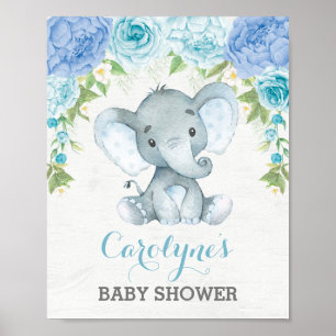 Välkommen till Blue Ro Elephant Boy Baby Shower Poster