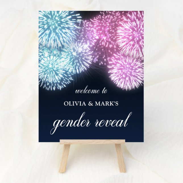 Välkommen till Blue Rosa Fireworks Gender Visa Poster (Skapare uppladdad)