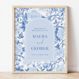 Välkommen till Blue White Chinoiserie Peony Bird B Poster