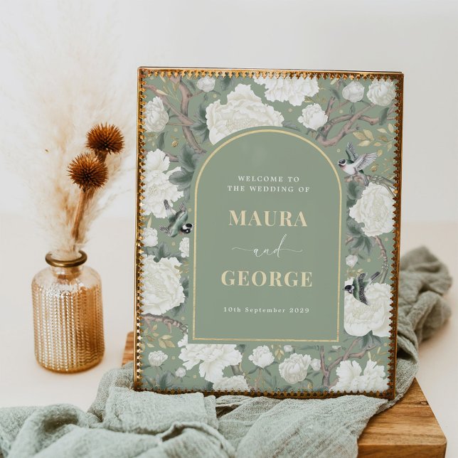 Välkommen till Blue White Chinoiserie Peony Bird B Poster (Skapare uppladdad)