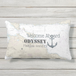 Välkommen till Boat Namn Anchor Nautical Michigan Lumbarkudde