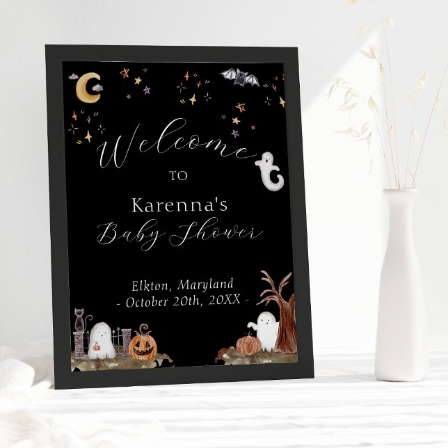 Välkommen till Boho Halloween Baby Shower Poster (Skapare uppladdad)