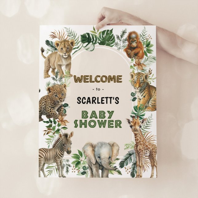 Välkommen till Boho Jungle Vilda djur Boy Shower Poster (Skapare uppladdad)