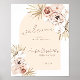 Välkommen till Boho Pampas Grass Baby Shower Poster