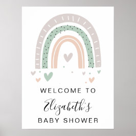 Välkommen till Boho Rainbow Sage Baby Shower Poster