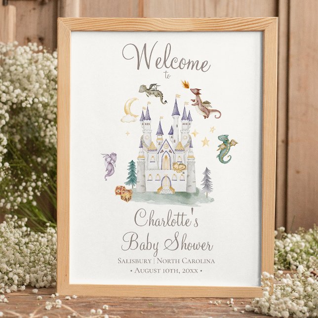 Välkommen till Boho Storybook Dragon Baby Shower Poster (Skapare uppladdad)