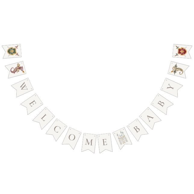 Välkommen till Boho Storybook Dragon Baby Shower Vimplar (Alla)