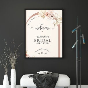 Välkommen till Boho Watercolor Blommigt Arch Möhip Poster