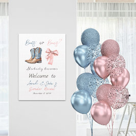Välkommen till Boots eller Bows Blue Rosa Gender R Poster