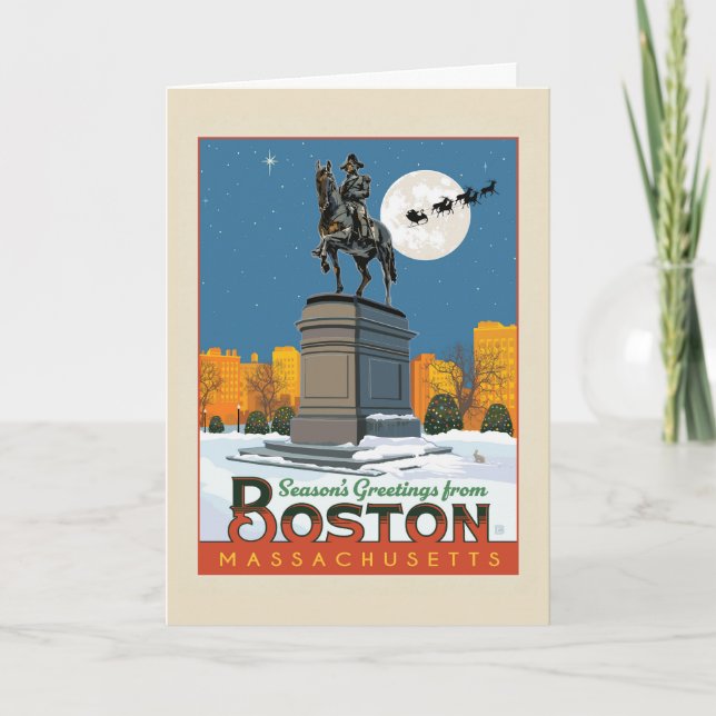 Välkommen till Boston Common under höst-/vintersäs Kort (Framsida)