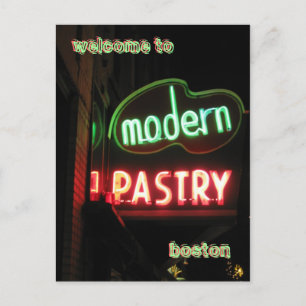 Välkommen till Boston - neon Vykort