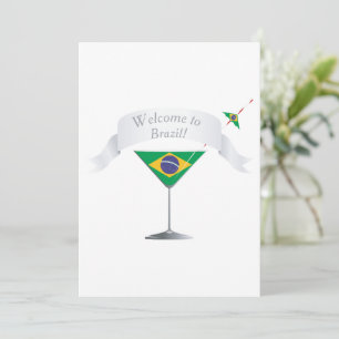 Välkommen till Brasilien Martini Glas Brasilianska Inbjudningar