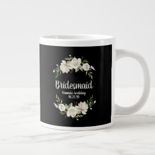 Välkommen till Bridesmaid Black and White Blommigt Jumbo Mugg