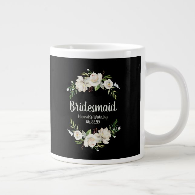 Välkommen till Bridesmaid Black and White Blommigt Jumbo Mugg (Höger)