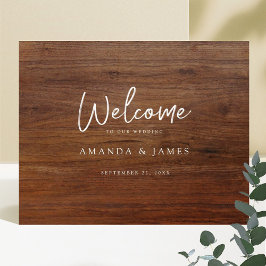 Välkommen till Bröllop i det moderna Rustic Wood-p Poster
