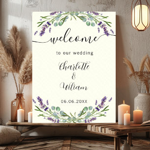 Välkommen till Bröllop lavender elakoriska eukalyp Poster