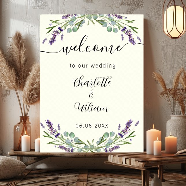 Välkommen till Bröllop lavender elakoriska eukalyp Poster (Skapare uppladdad)