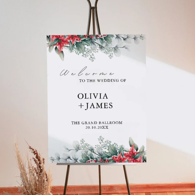 Välkommen till Bröllop Poster (Christmas Wedding Welcome Sign
)