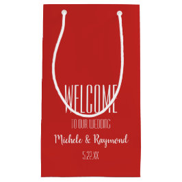 Välkommen till Bröllop RED Gift Bags SMALL